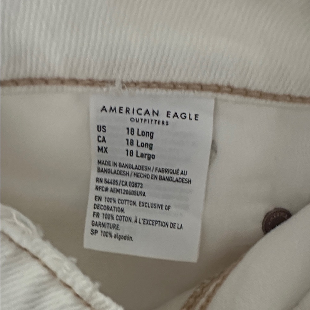 AMERICAN EAGLE OUTFITTERS White Denim Skirt SIZE 18 PLUS XXL 100% Cotton Button - Picture 3 of 7
